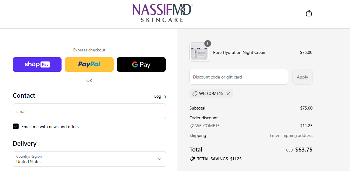 Coupon proof WELCOME15