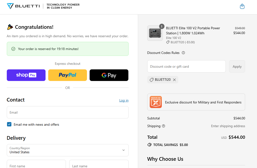 Coupon proof BLUETTI20