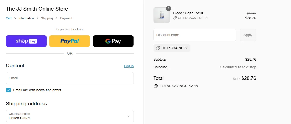 Coupon proof GET10BACK