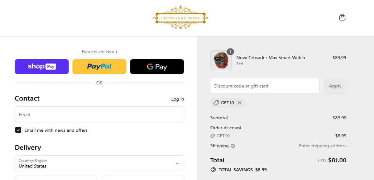 Coupon proof GET10