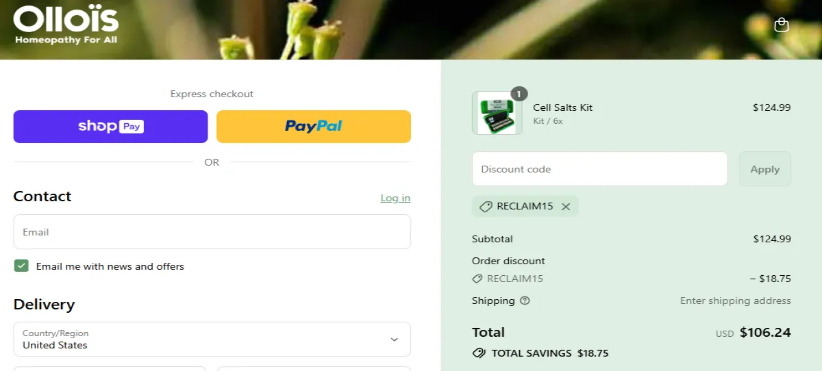 Coupon proof RECLAIM15