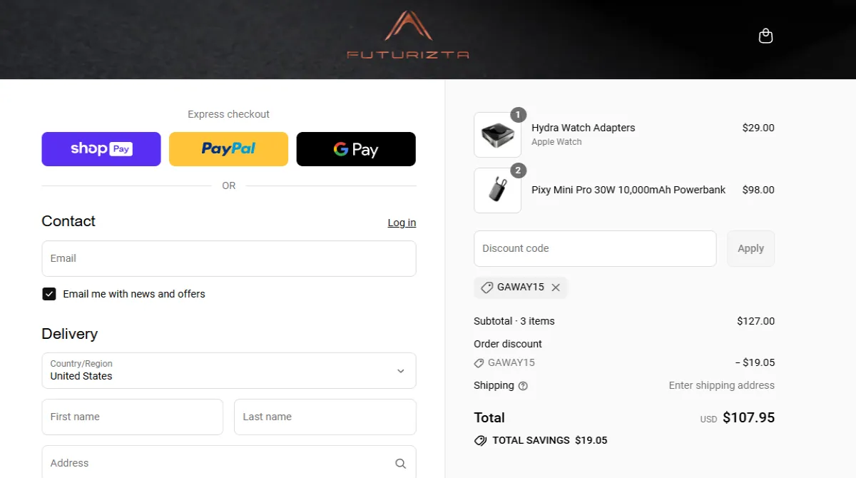 Coupon proof GAWAY15