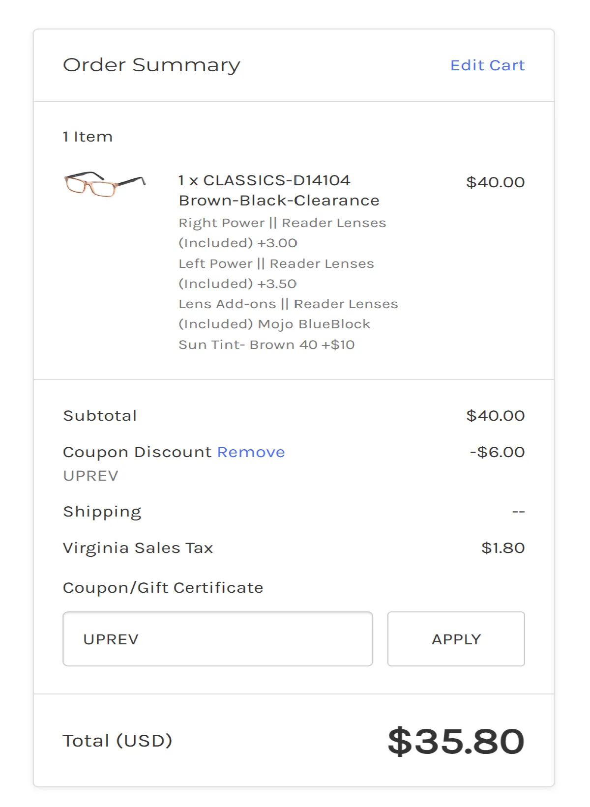 Coupon proof UPREV