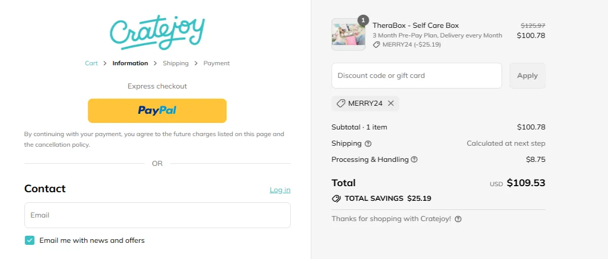 Coupon proof MERRY24