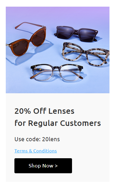 Coupon proof 20lens