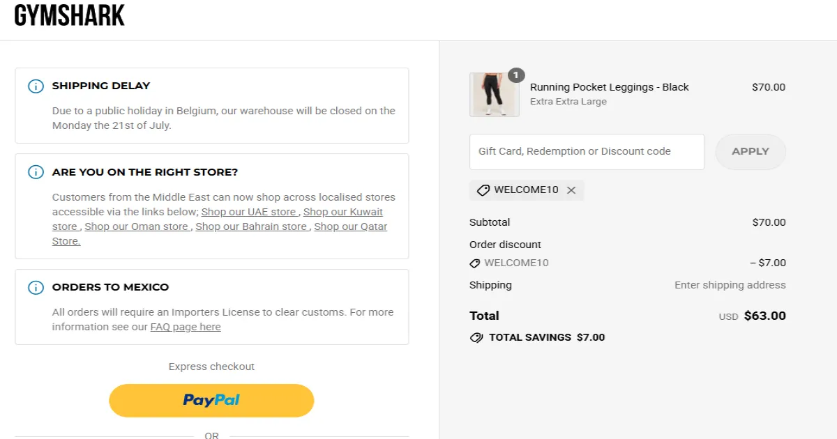 Coupon proof WELCOME10