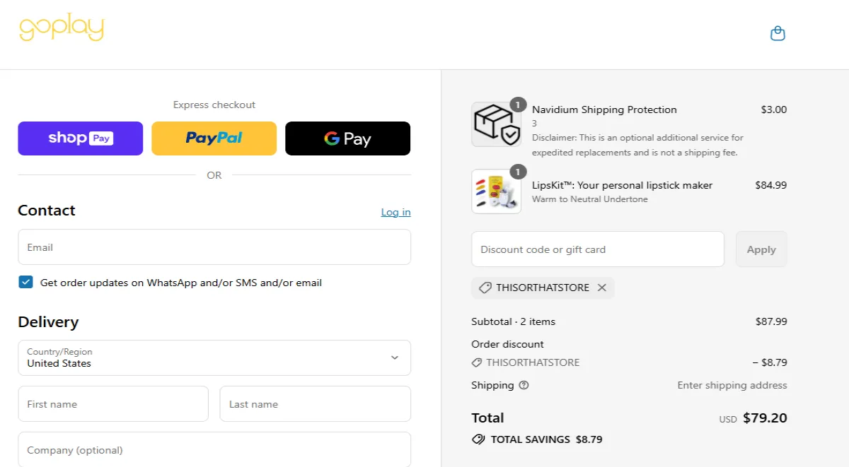 Coupon proof THISORTHATSTORE