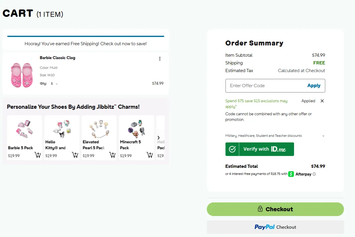 Coupon proof CROCS15