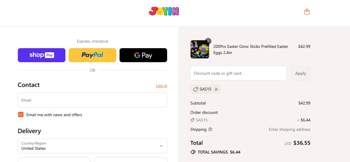Coupon proof SAS15