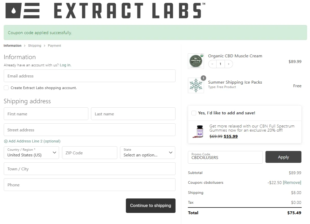 Coupon proof CBDOILUSERS