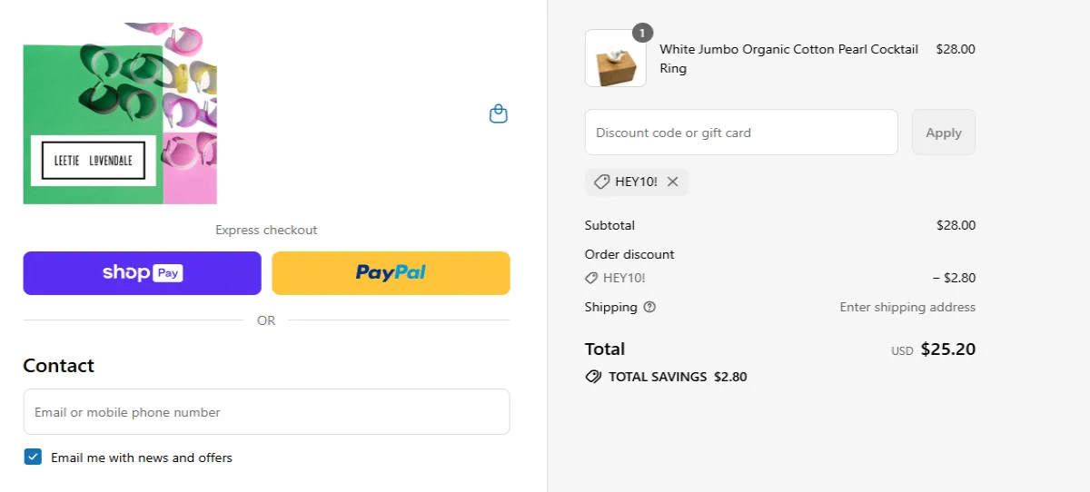 Coupon proof HEY10!