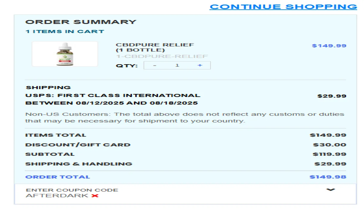 Coupon proof AFTERDARK