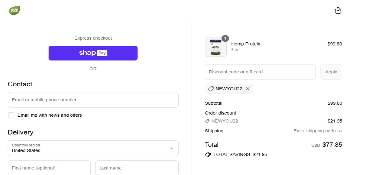 Coupon proof NEWYOU22