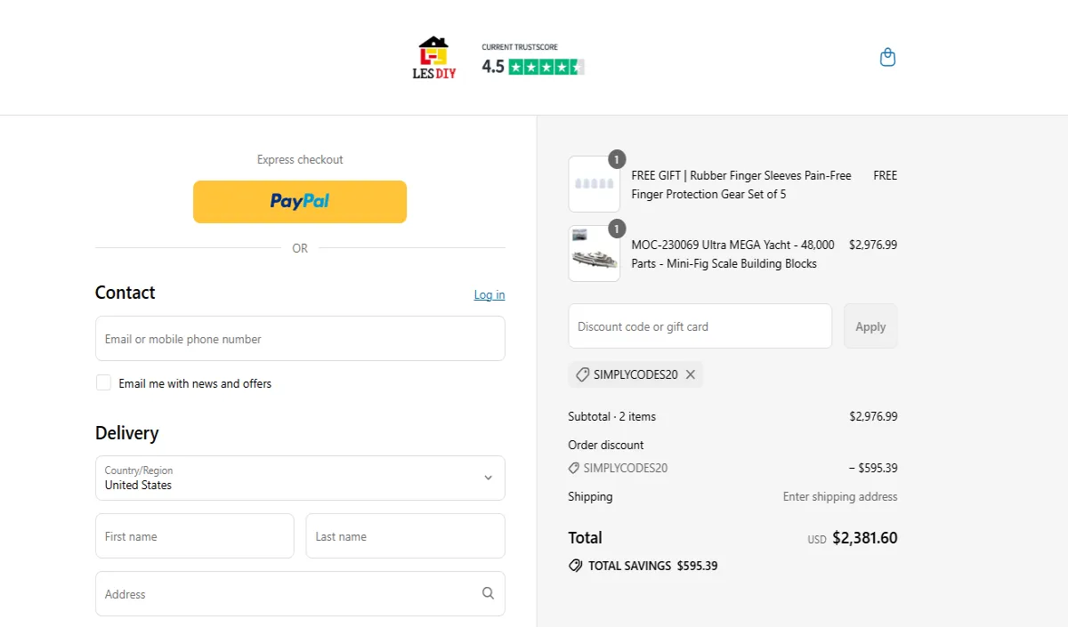 Coupon proof SIMPLYCODES20