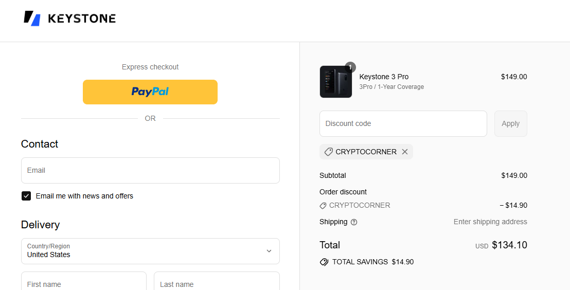 Coupon proof CRYPTOCORNER