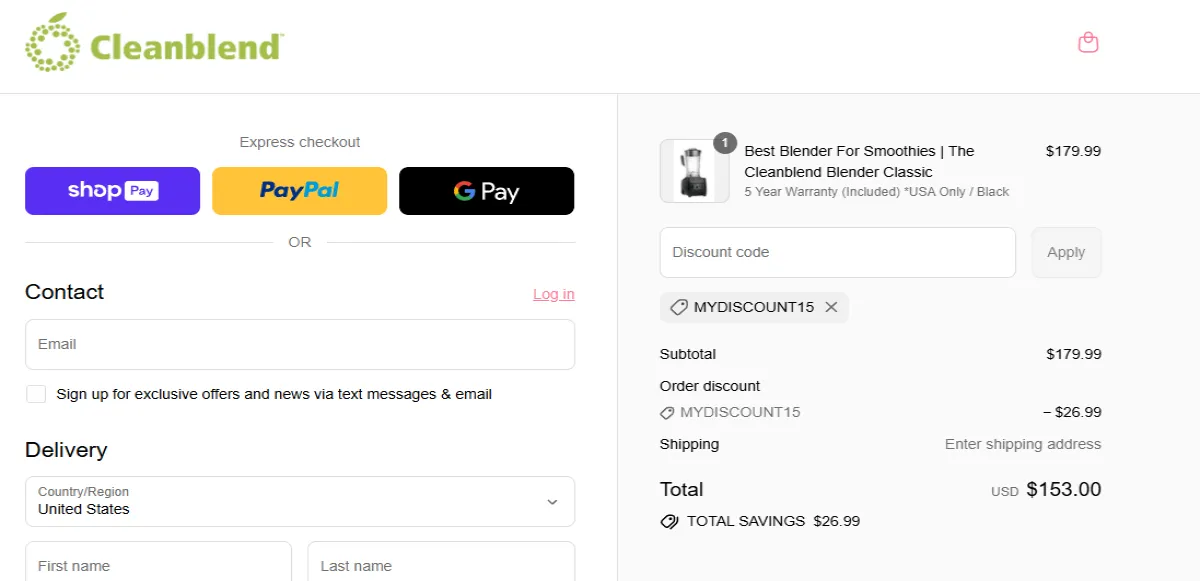 Coupon proof MYDISCOUNT15