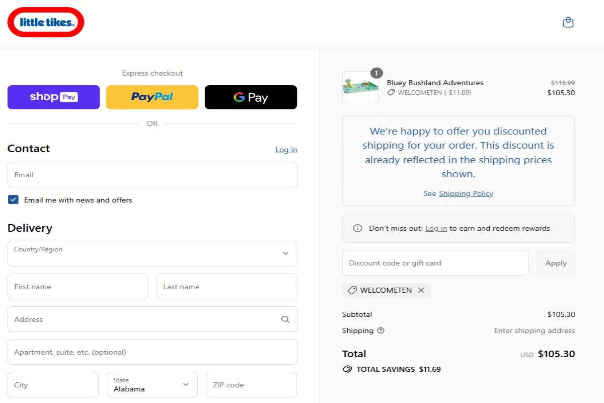 Coupon proof WELCOMETEN