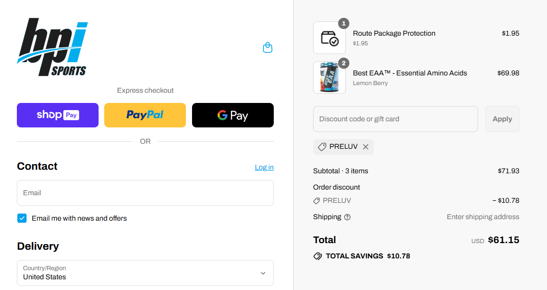 Coupon proof PRELUV