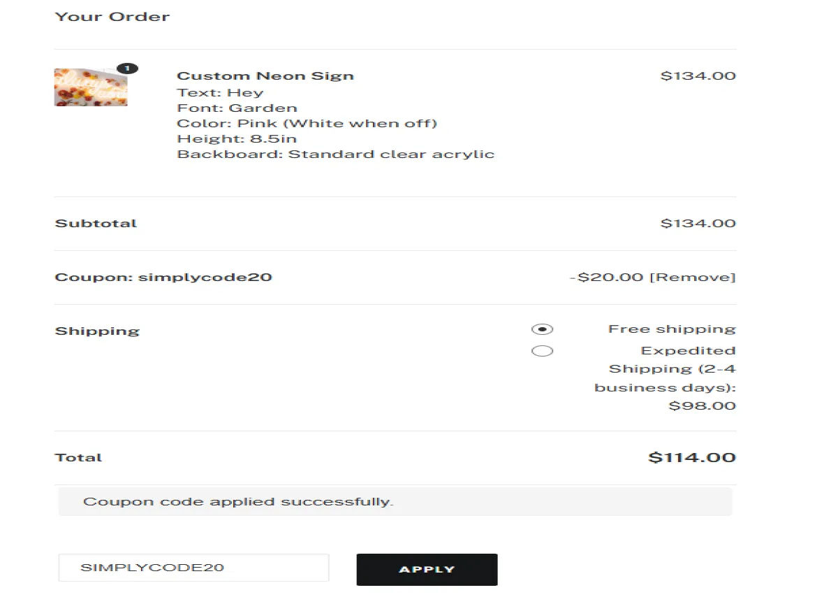 Coupon proof simplycode20