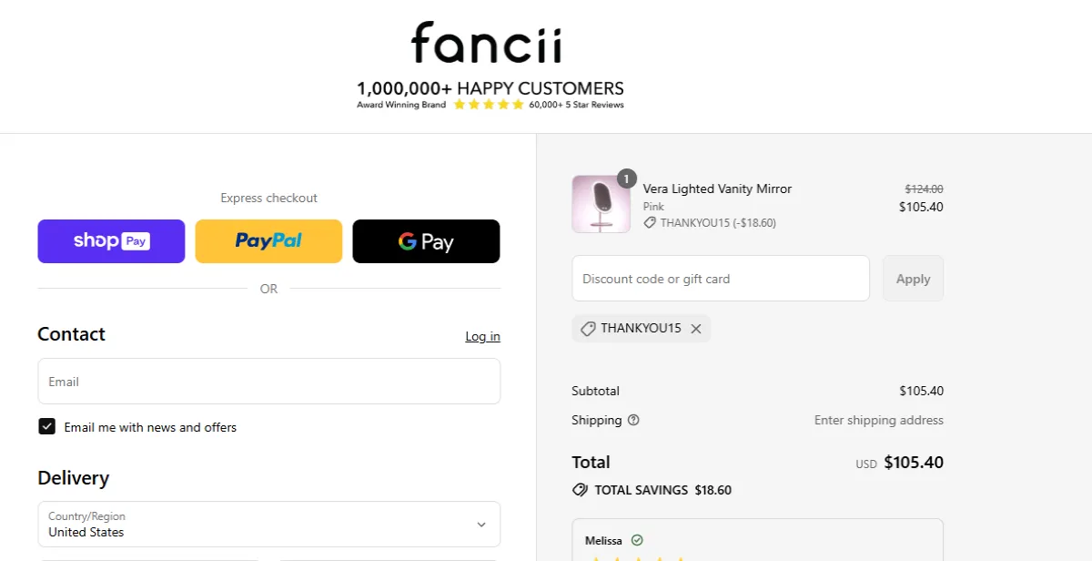 Coupon proof THANKYOU15