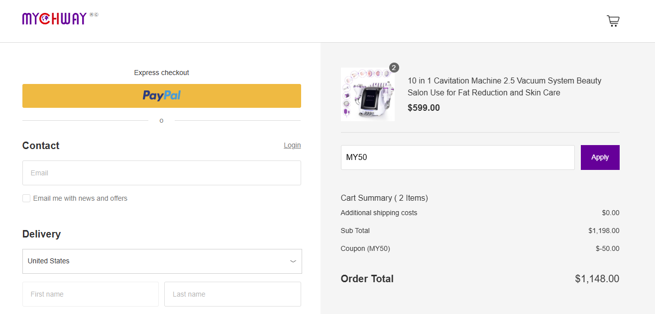 Coupon proof MY50
