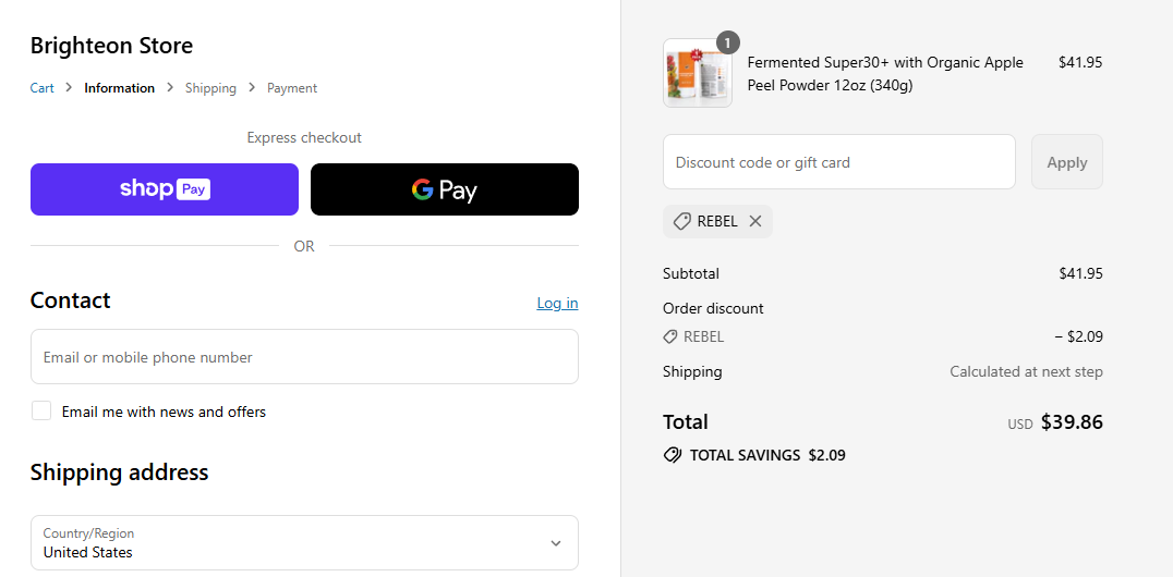 Coupon proof REBEL