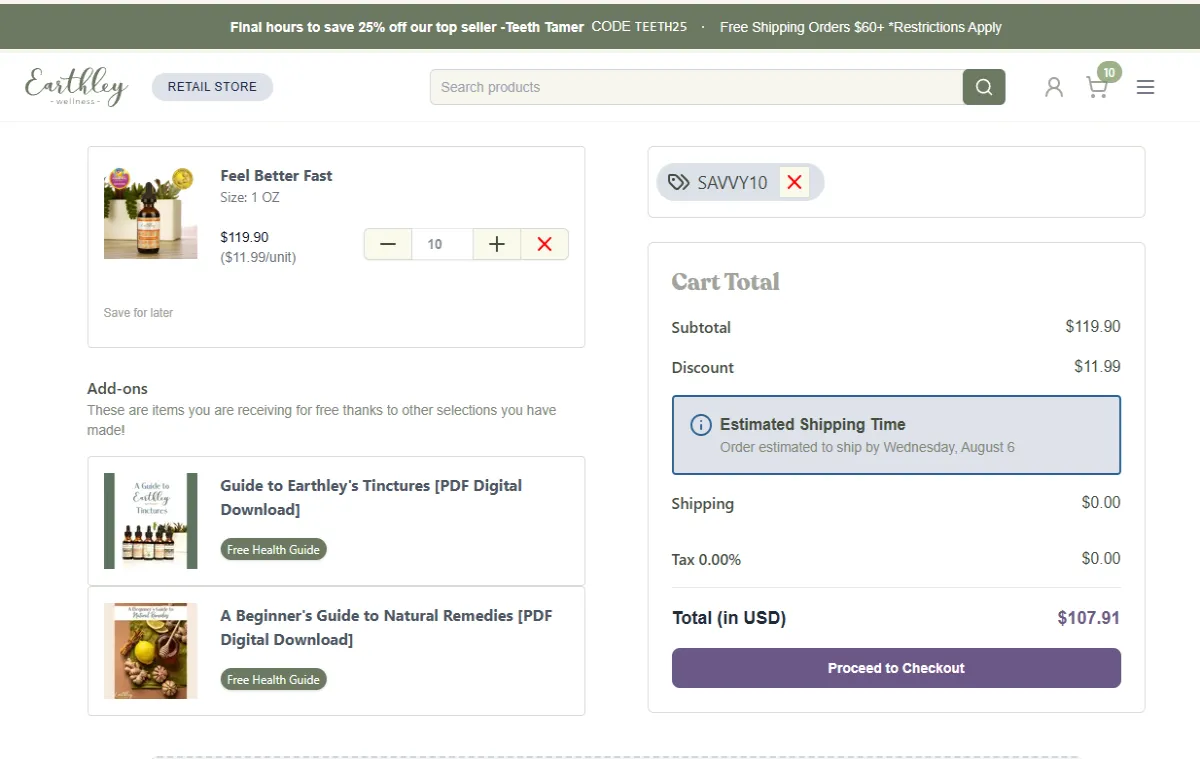 Coupon proof SAVVY10