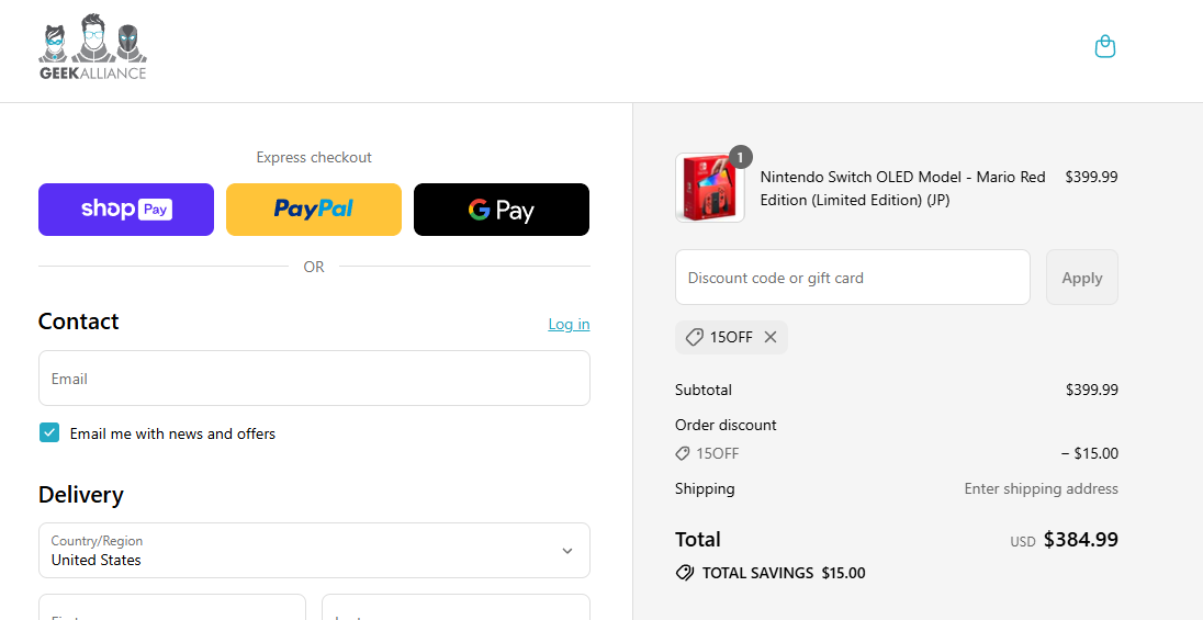 Coupon proof 15OFF