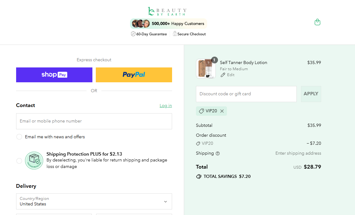 Coupon proof VIP20