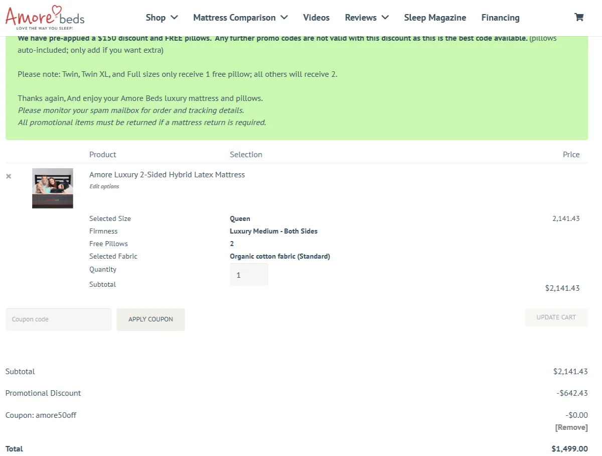 Coupon proof amore50off