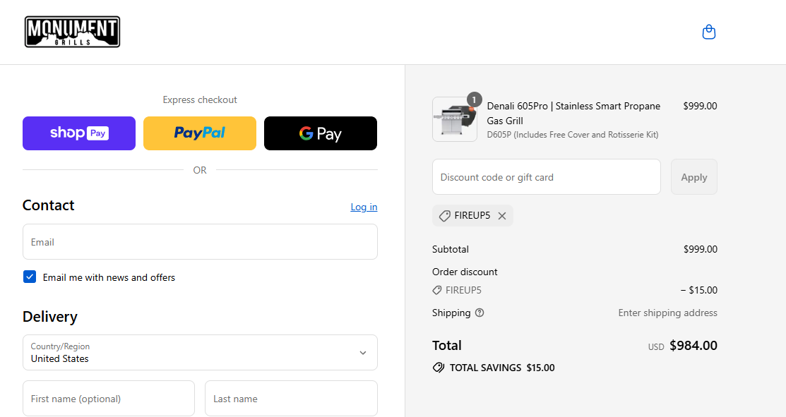 Coupon proof FIREUP5