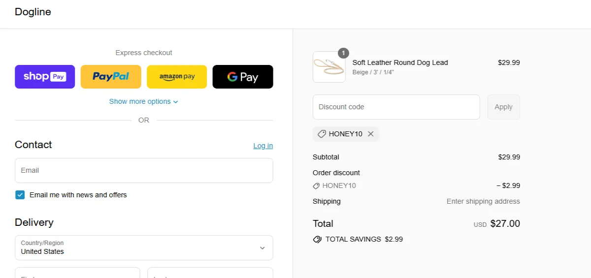 Coupon proof HONEY10