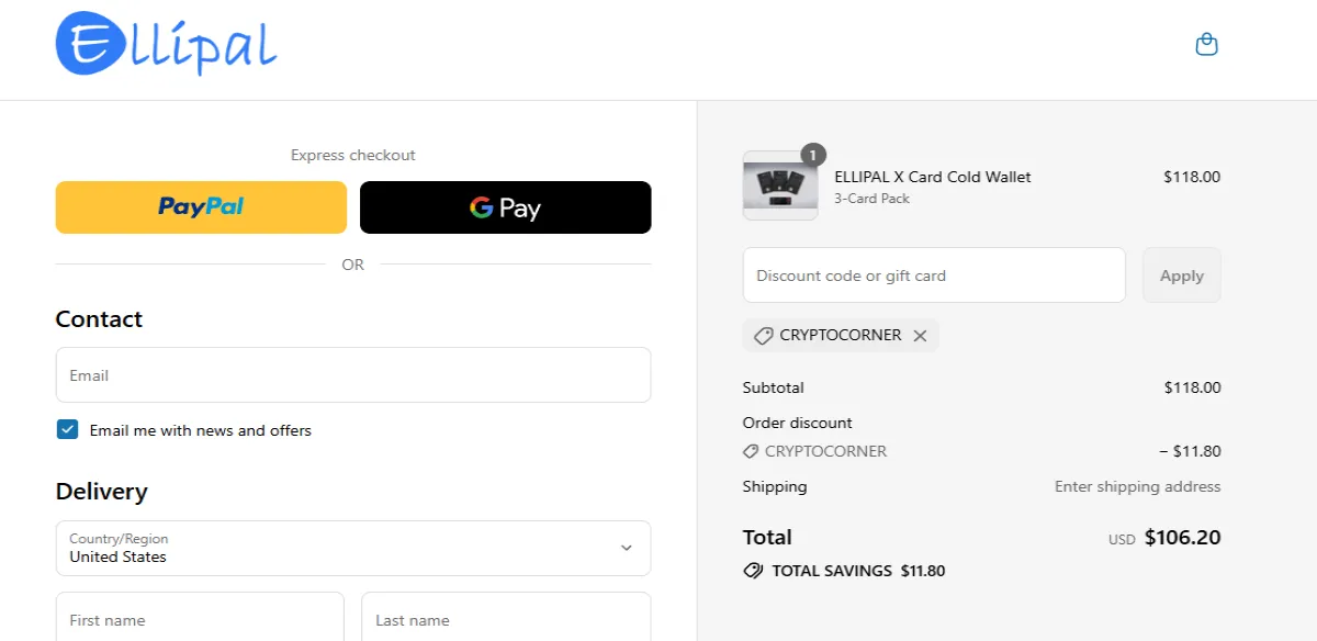 Coupon proof CRYPTOCORNER