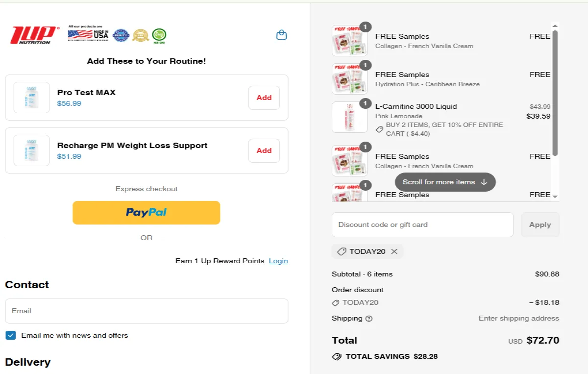 Coupon proof TODAY20