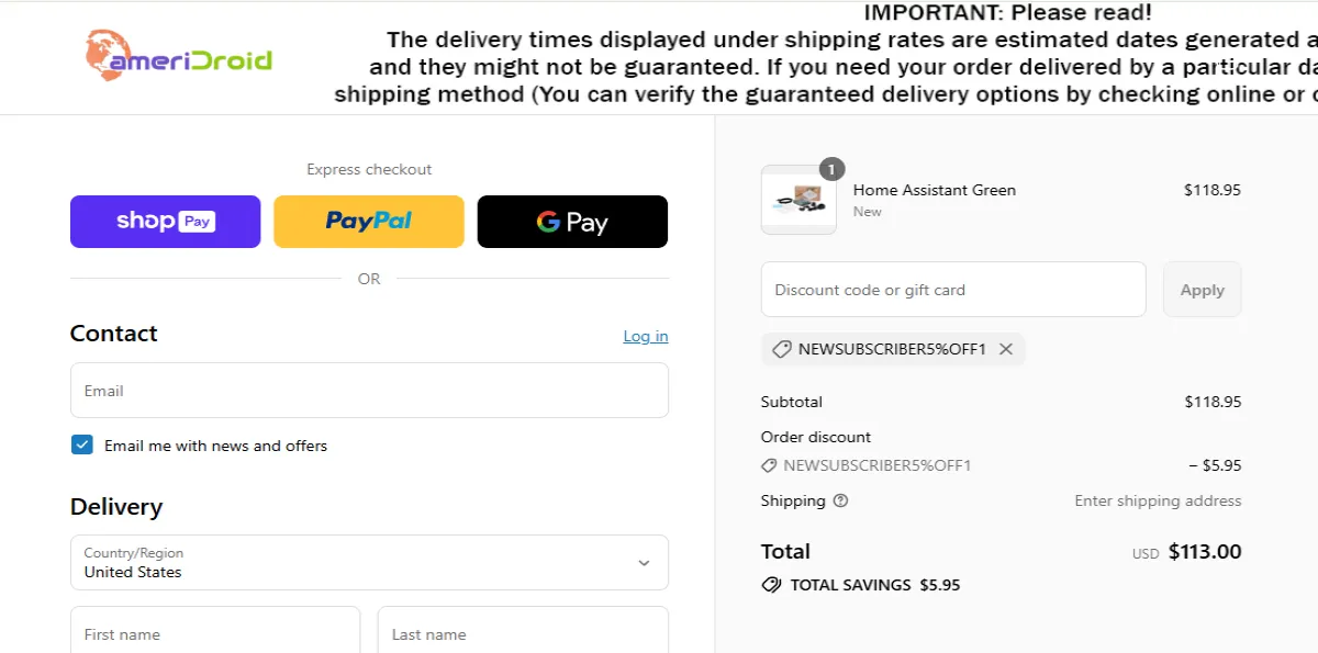 Coupon proof NEWSUBSCRIBER5%OFF1