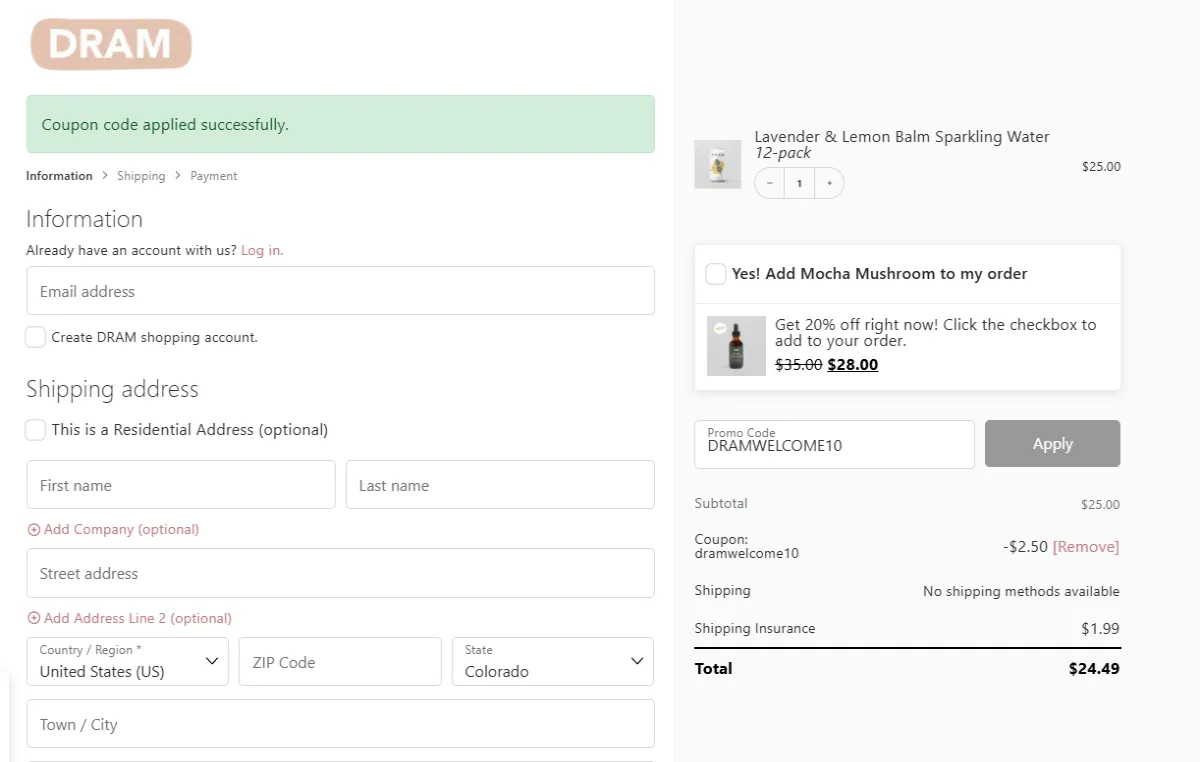 Coupon proof DRAMWELCOME10