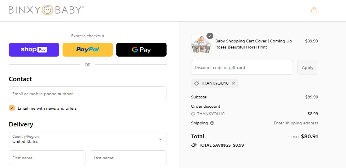 Coupon proof THANKYOU10