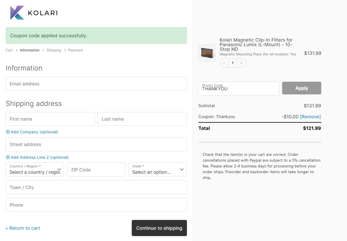 Coupon proof THANKYOU