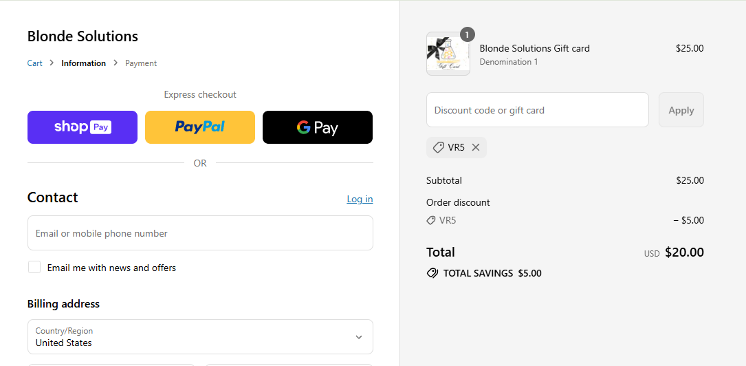 Coupon proof VR5