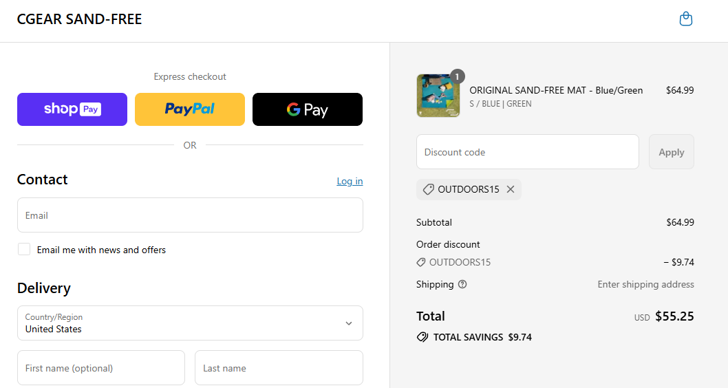 Coupon proof OUTDOORS15