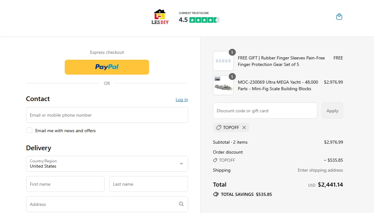 Coupon proof TOPOFF