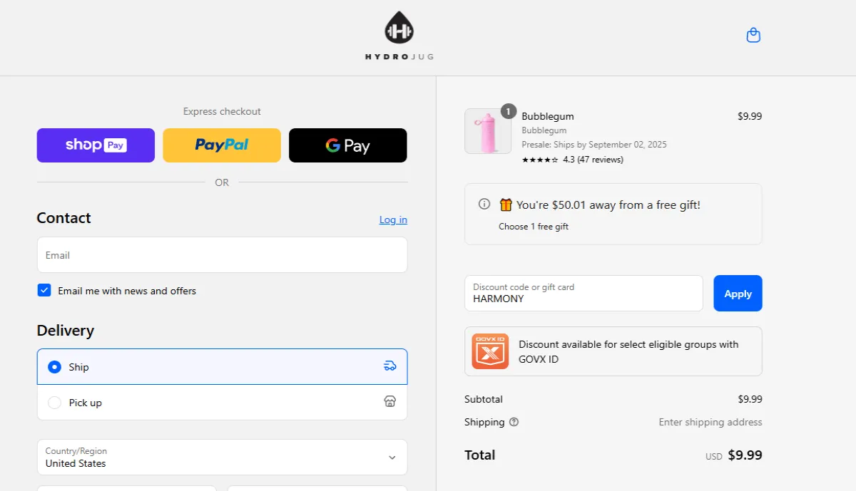 Coupon proof HARMONY