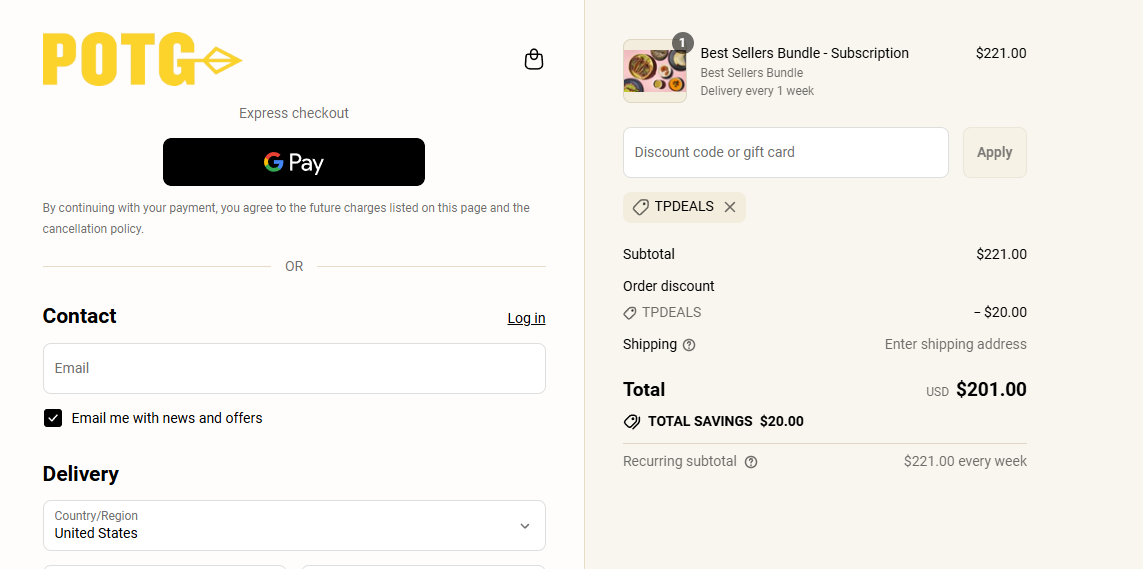 Coupon proof TPDEALS