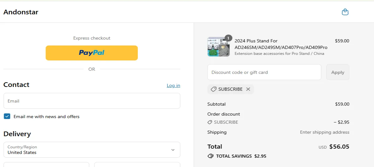 Coupon proof SUBSCRIBE