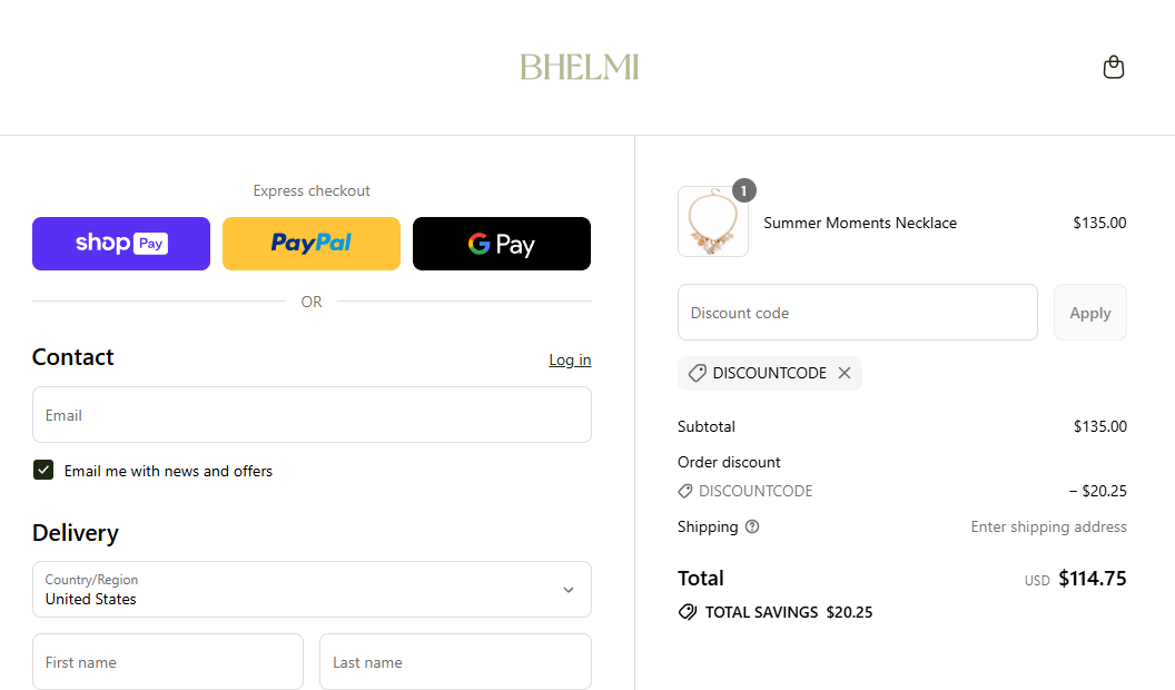 Coupon proof DISCOUNTCODE