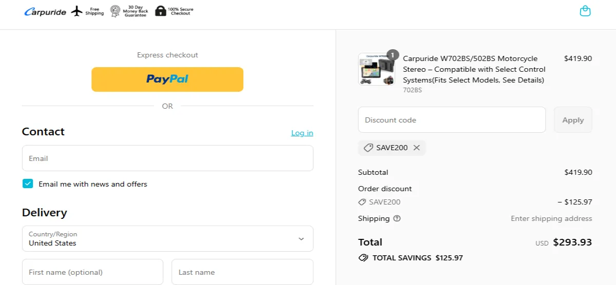 Coupon proof SAVE200