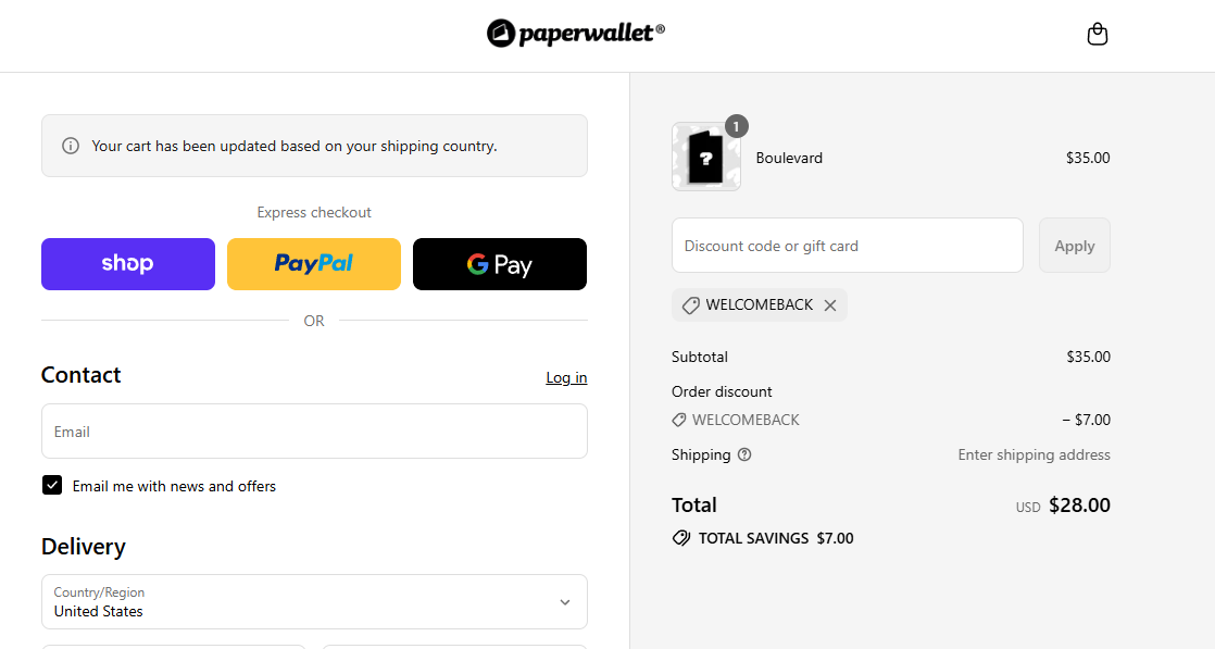 Coupon proof WELCOMEBACK