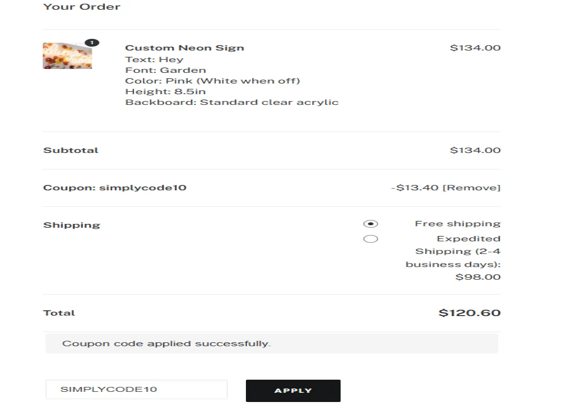 Coupon proof simplycode10