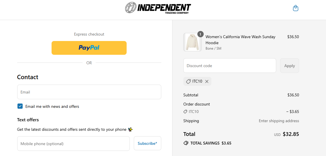 Coupon proof ITC10