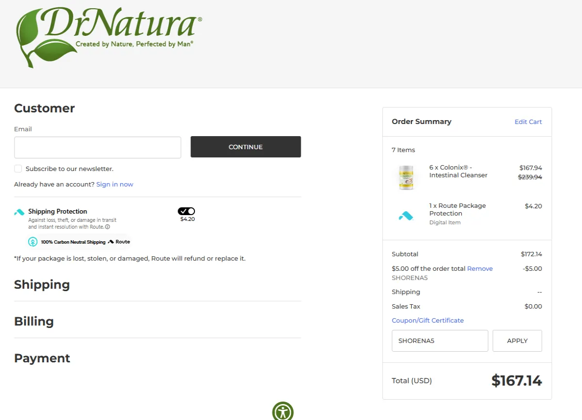 Coupon proof SHORENA5